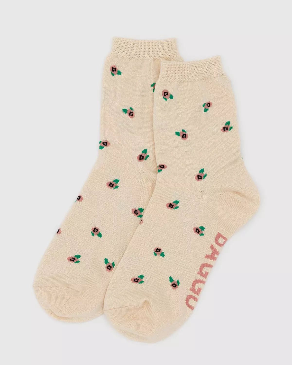 BAGGU - CREW SOCK Socken | Cream Rosette - ROSA ECK - , ,
