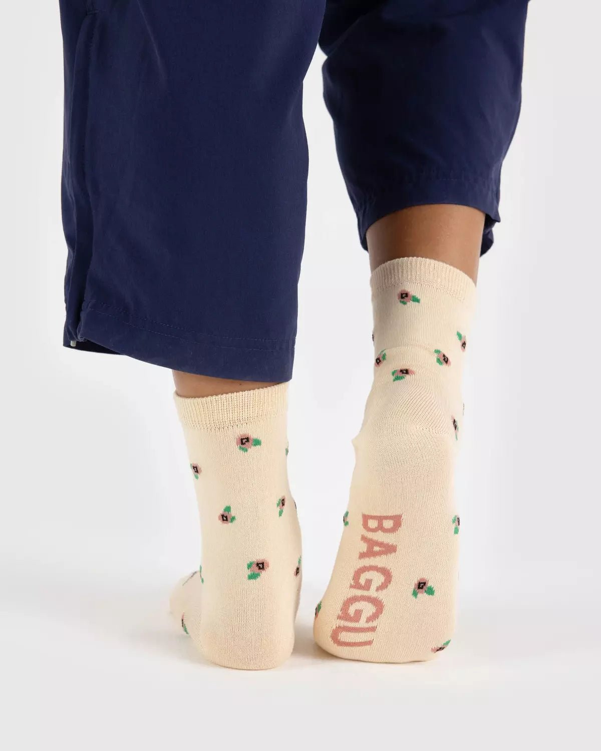 BAGGU - CREW SOCK Socken | Cream Rosette - ROSA ECK - , ,