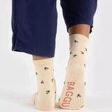 BAGGU - CREW SOCK Socken | Cream Rosette - ROSA ECK - , ,