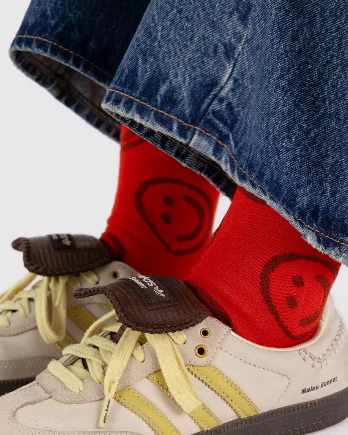 BAGGU - CREW SOCK Socken | Red Happy - ROSA ECK - Smiley, ,