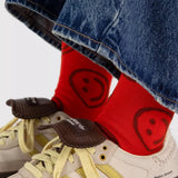 BAGGU - CREW SOCK Socken | Red Happy - ROSA ECK - Smiley, ,