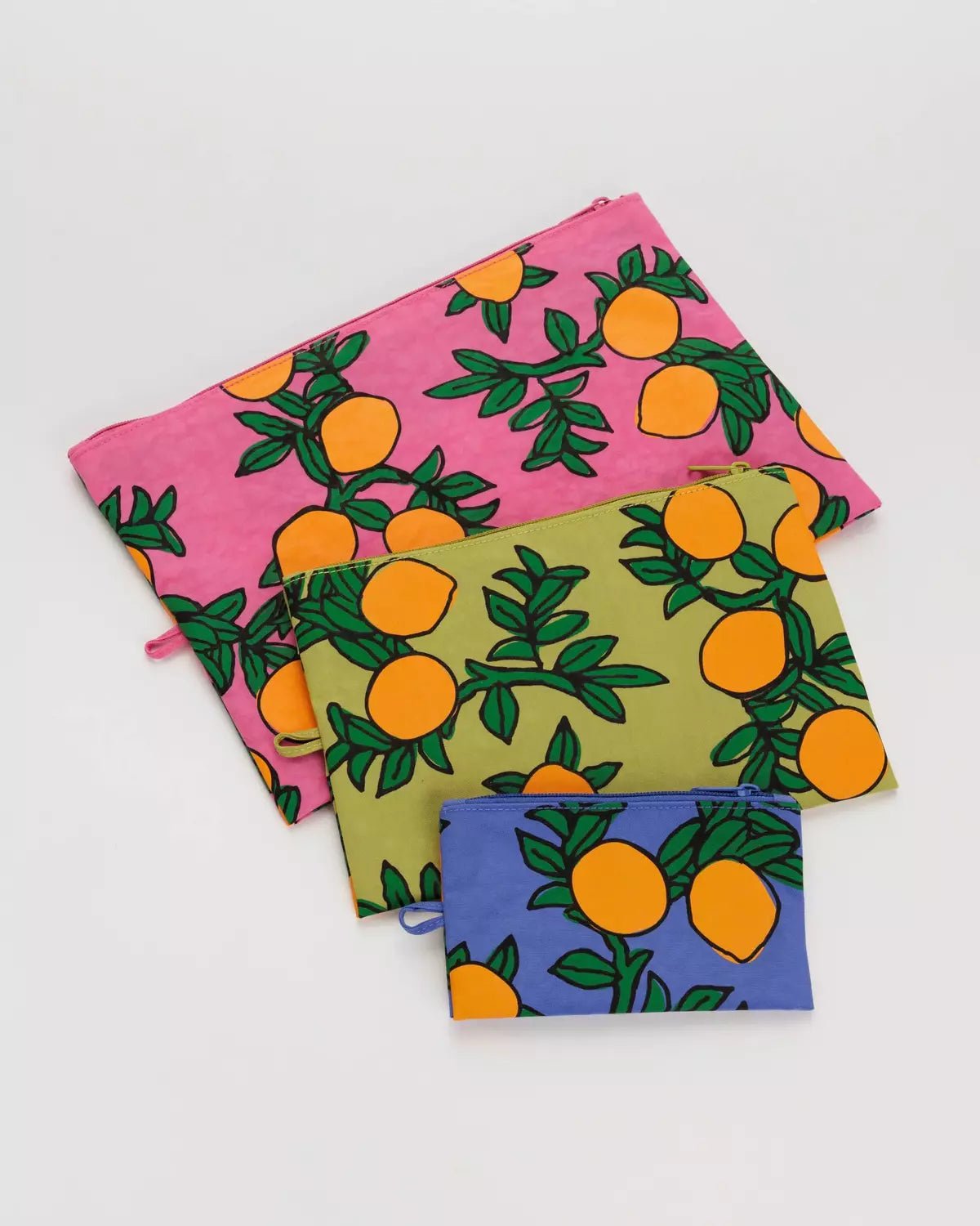 BAGGU - GO POUCH SET Beutel | Orange Trees - ROSA ECK - , ,