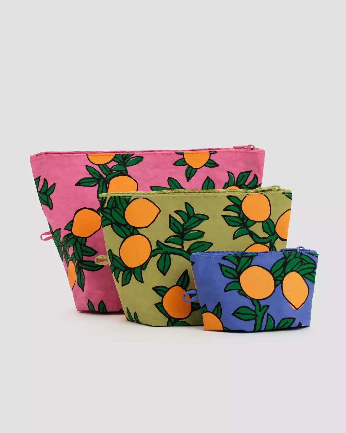 BAGGU - GO POUCH SET Beutel | Orange Trees - ROSA ECK - , ,