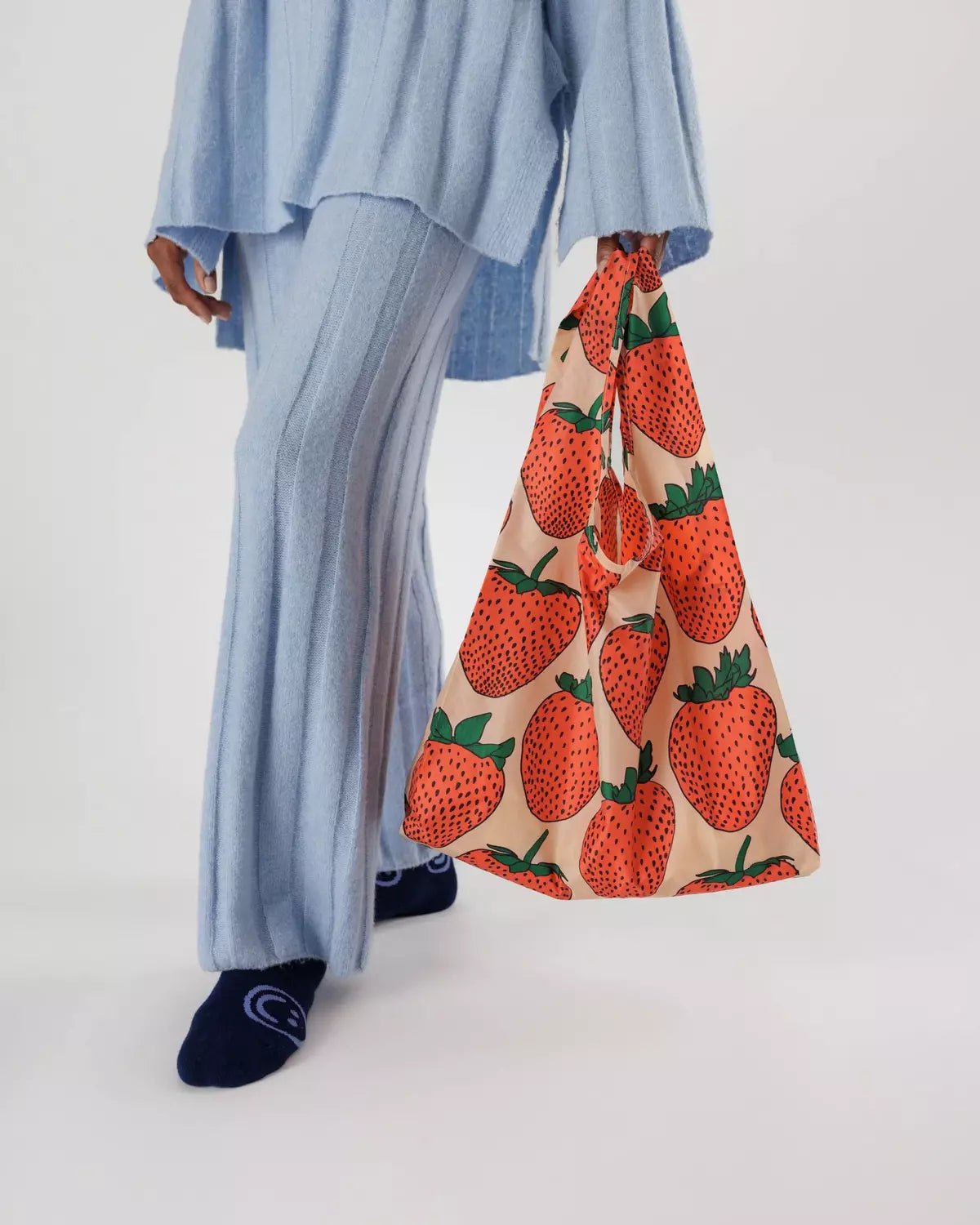 BAGGU - STANDARD BAGGU Einkaufstasche | Strawberry - ROSA ECK - Erdbeeren, Reusable Bag,