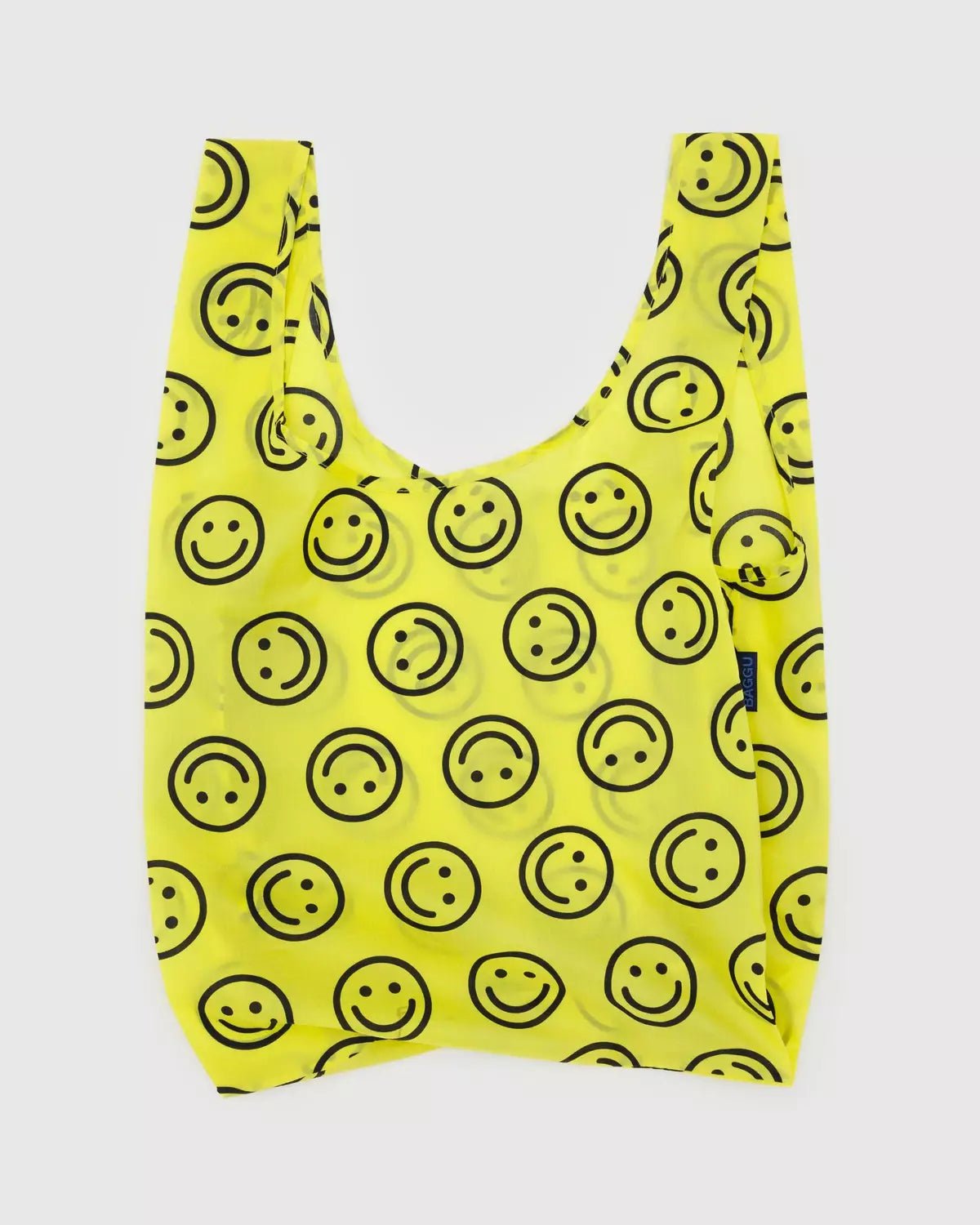 BAGGU - STANDARD BAGGU Einkaufstasche | Yellow Happy - ROSA ECK - Reusable Bag, Smiley,