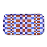 BLU KAT - CHECKER MIX Serviertablett (43 x 22 cm) • Caramel/Sky - Serviertablett - ROSA ECK