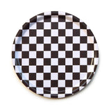 BLU KAT - CHECKER Rundes Serviertablett (⌀ 31 cm) • Espresso/Creme - Serviertablett - ROSA ECK