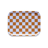 BLU KAT - CHECKER Serviertablett (27 x 20 cm) | Caramel - ROSA ECK - Braun, ,