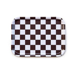BLU KAT - CHECKER Serviertablett (27 x 20 cm) • Espresso/Creme - Serviertablett - ROSA ECK