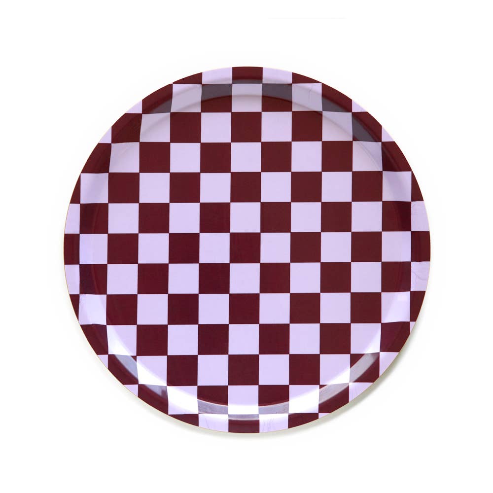 BLU KAT - CHECKER Serviertablett (⌀ 31 cm) | Grape - ROSA ECK - Blau, Lila,