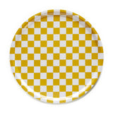 BLU KAT - CHECKER Serviertablett (⌀ 38 cm) | Mustard - ROSA ECK - Gelb, ,