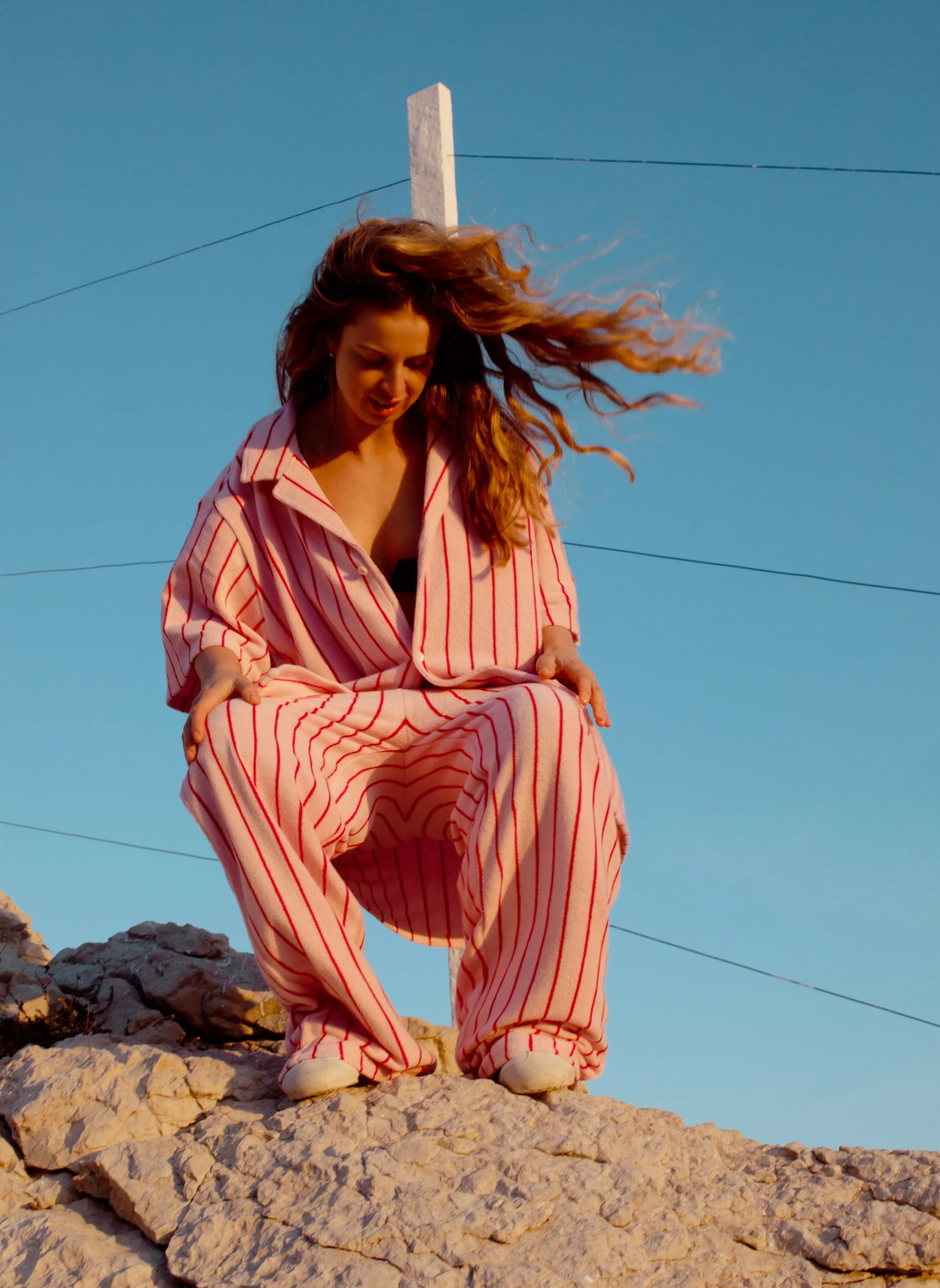 BONGUSTA - NARAM Pants | baby pink & ski patrol - Hose - ROSA ECK -