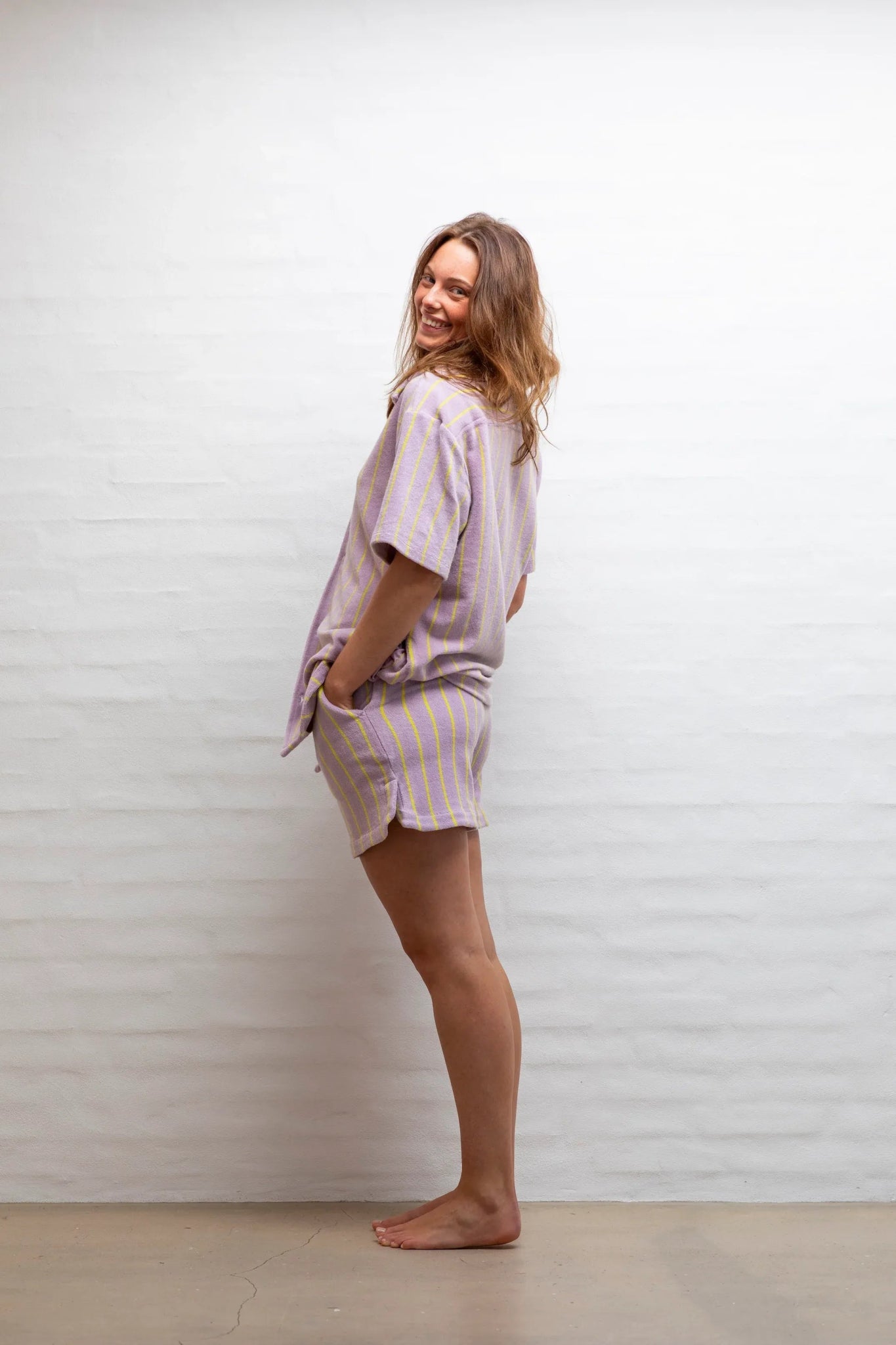 BONGUSTA - NARAM Shorts | lilac & neon yellow - Short - ROSA ECK -