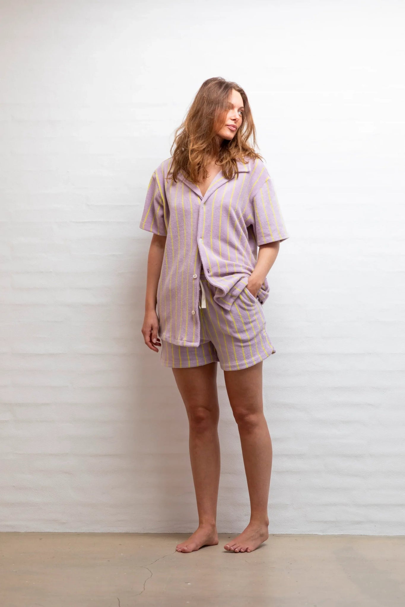 BONGUSTA - NARAM Shorts | lilac & neon yellow - Short - ROSA ECK -