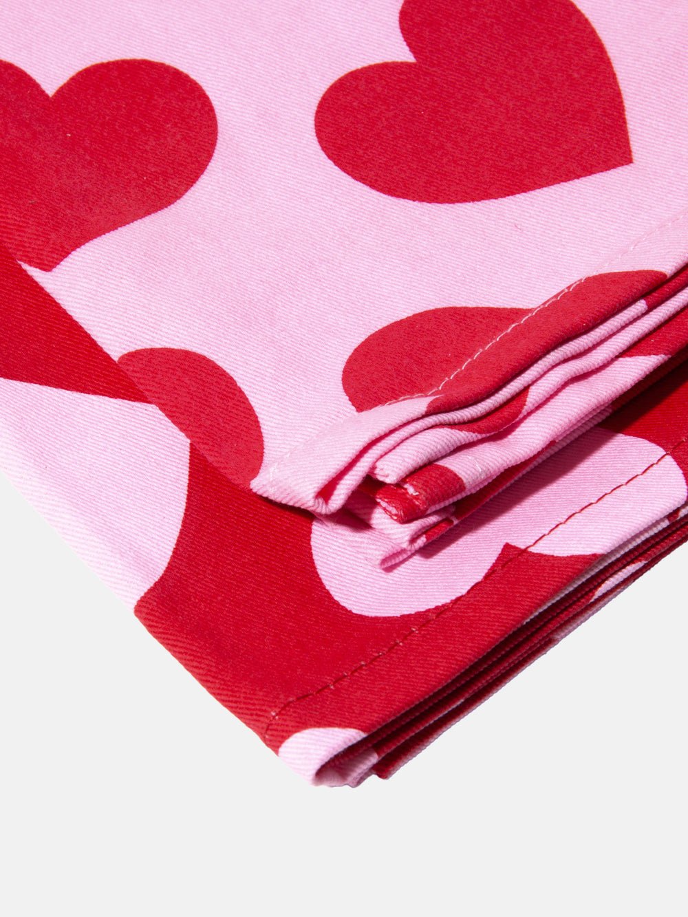 DOIY - LOVE Set mit 2 Geschirrtüchern - ROSA ECK - Herz, Rosa, Rot