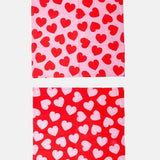 DOIY - LOVE Set mit 2 Geschirrtüchern - ROSA ECK - Herz, Rosa, Rot