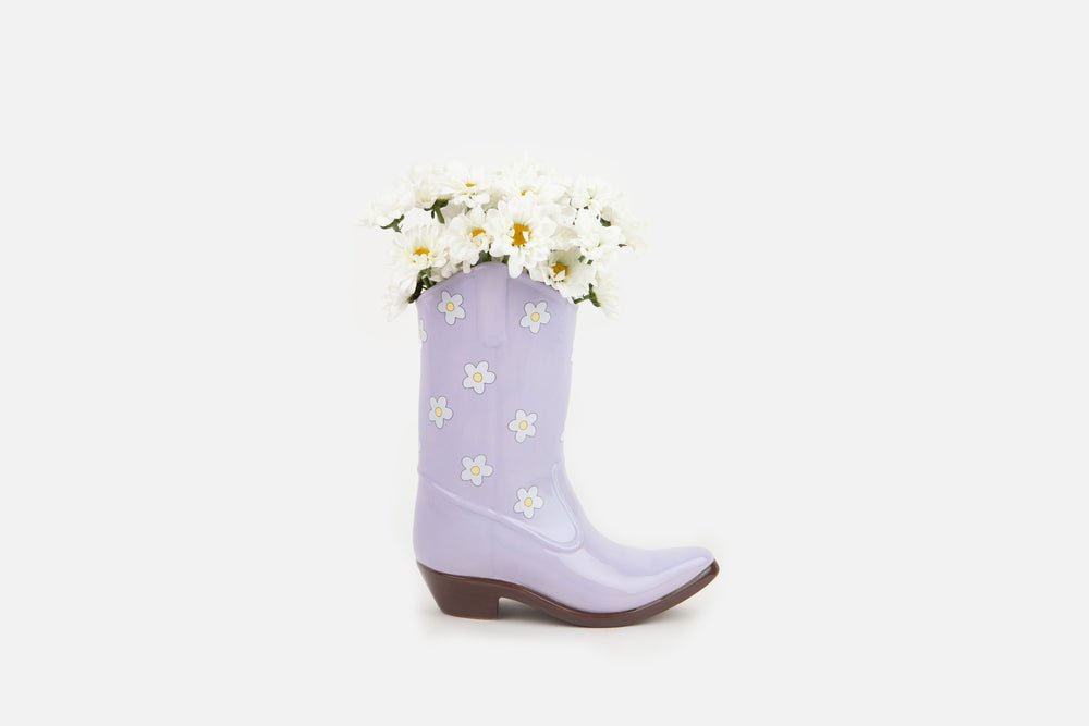 DOIY - RODEO COWBOY BOOT Vase | Lilac - ROSA ECK - Flieder, Lila, Stiefel