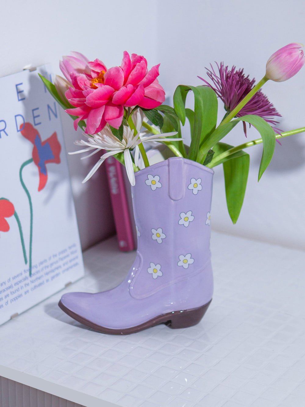 DOIY - RODEO COWBOY BOOT Vase | Lilac - ROSA ECK - Flieder, Lila, Stiefel