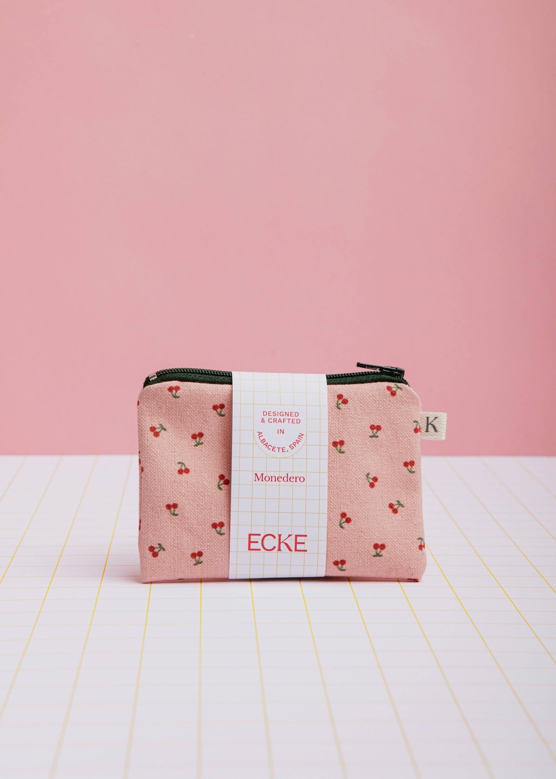 ECKE - CEREZAS Geldbeutel mit Zipper • Kirschen - Pink - Geldbeutel - ROSA ECK Concept Store