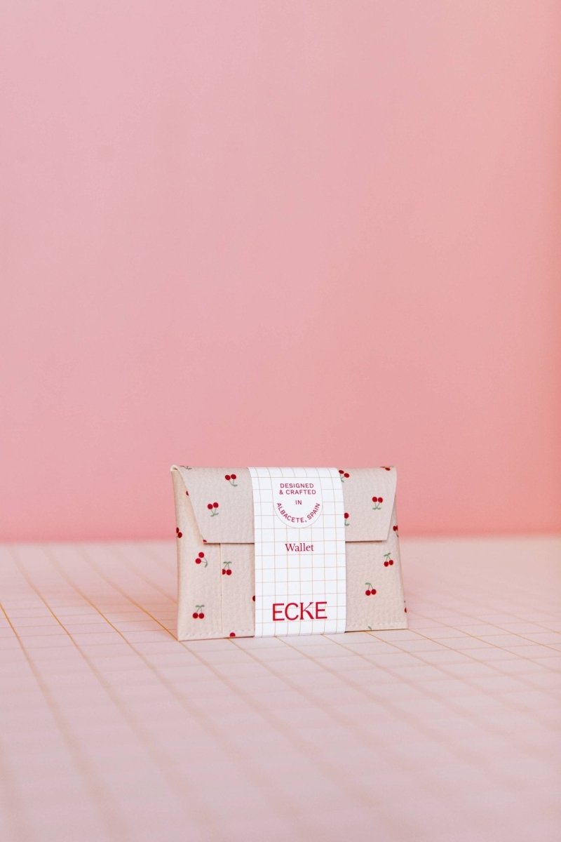 ECKE - CEREZAS Mini Geldbeutel | Klick | Kirschen Sandweiß - ROSA ECK - Kirschen, Nude,