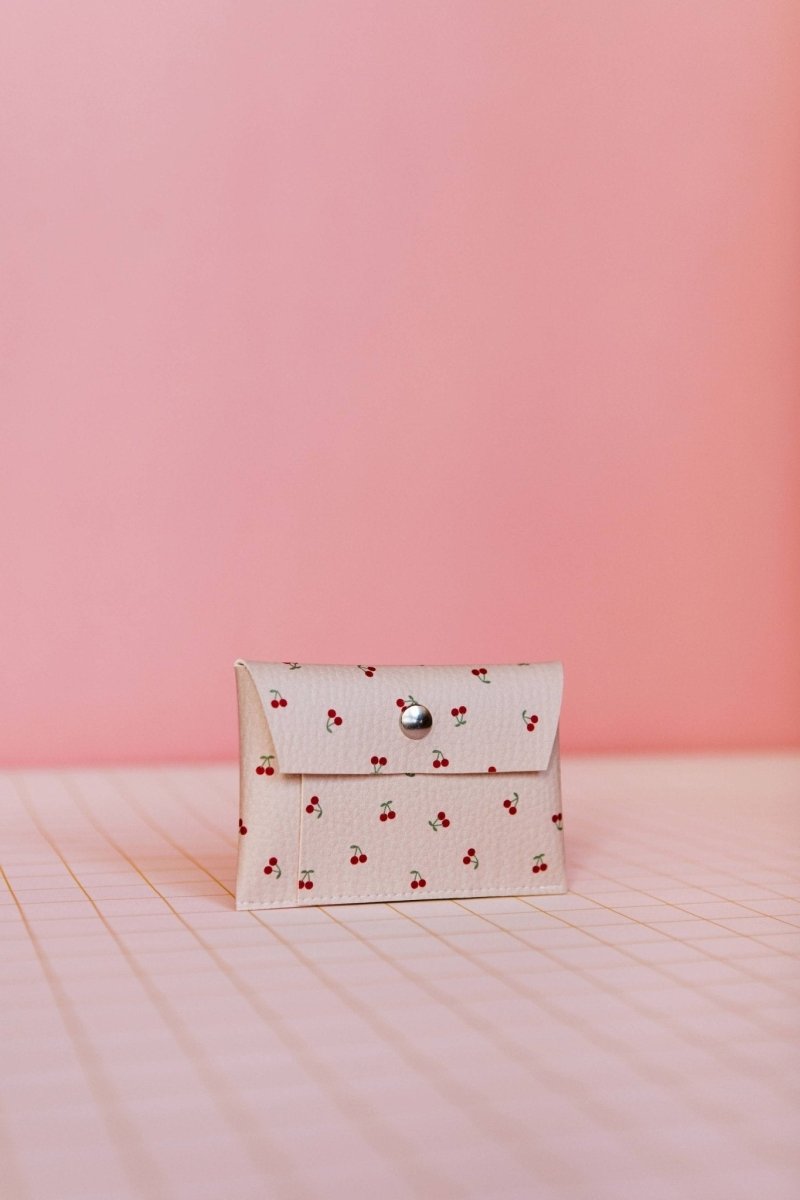 ECKE - CEREZAS Mini Geldbeutel | Klick | Kirschen Sandweiß - ROSA ECK - Kirschen, Nude,