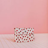ECKE - FRESAS Mini Geldbeutel | Klick | Erdbeeren Sandweiß - ROSA ECK - Erdbeeren, Nude, Weiß