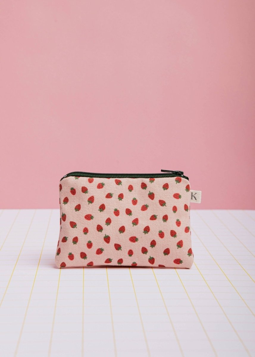 ECKE - FRESAS Mini Geldbeutel | Zipp | Erdbeeren Rosa - ROSA ECK - Erdbeeren, Pink, Rosa