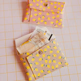 ECKE - LIMONES Mini - Geldbeutel | Klick | Zitronen Beige - ROSA ECK - Rosa, Zitrone,