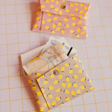 ECKE - LIMONES Mini Geldbeutel | Klick | Zitronen Rosa - ROSA ECK - Pink, Rosa, Zitronen
