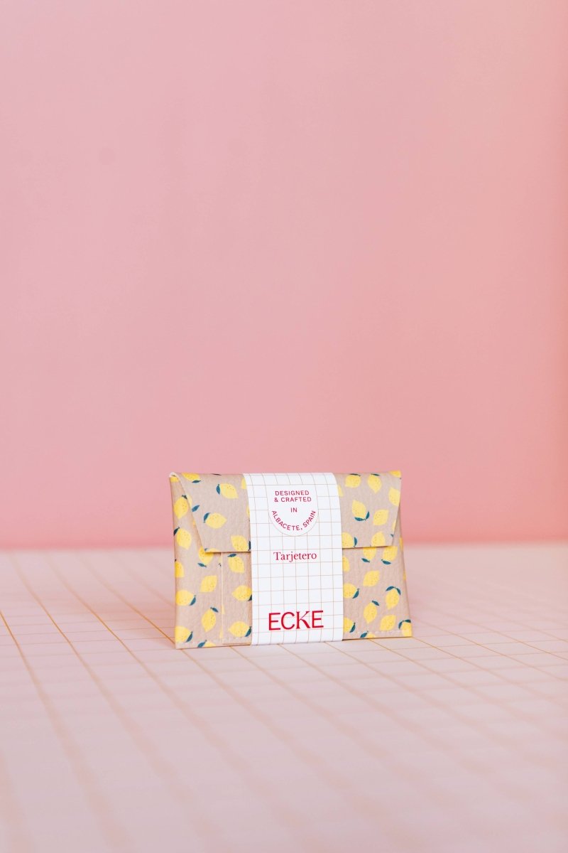 ECKE - LIMONES Mini - Geldbeutel | Klick | Zitronen Beige - ROSA ECK - Rosa, Zitrone,