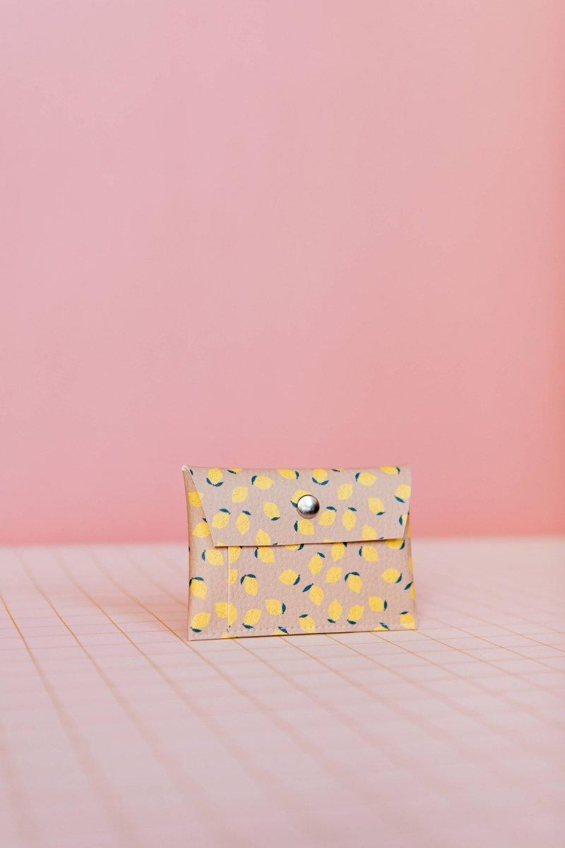 ECKE - LIMONES Mini - Geldbeutel | Klick | Zitronen Beige - ROSA ECK - Rosa, Zitrone,