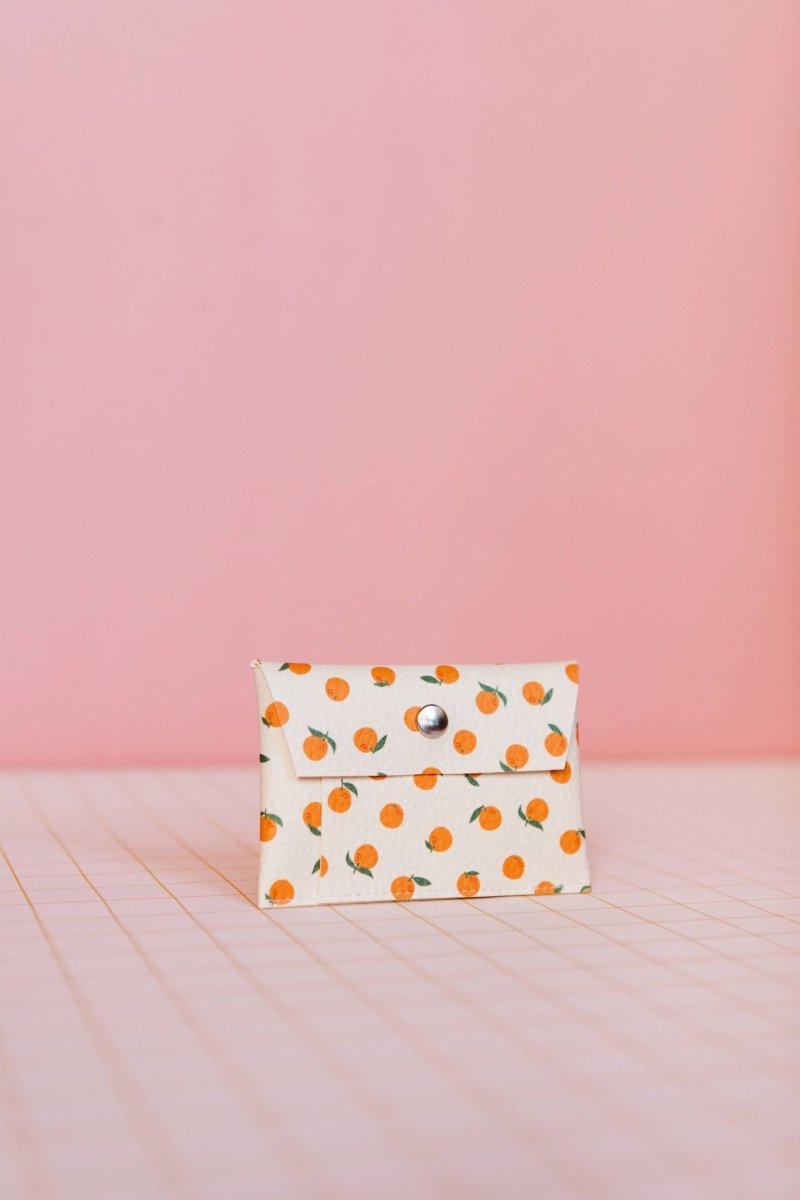 ECKE - NARANJAS Mini Geldbeutel | Klick | Orangen Sandweiß - ROSA ECK - Nude, Orangen, Weiß