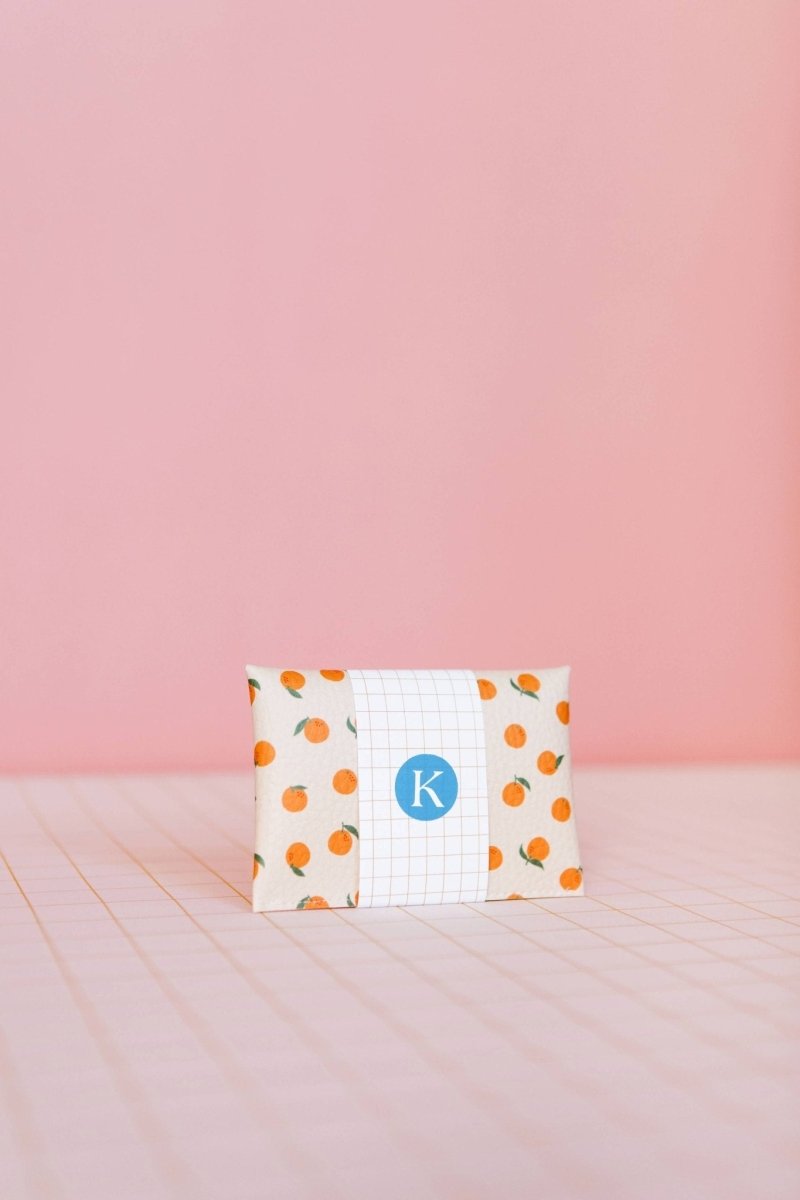ECKE - NARANJAS Mini Geldbeutel | Klick | Orangen Sandweiß - ROSA ECK - Nude, Orangen, Weiß