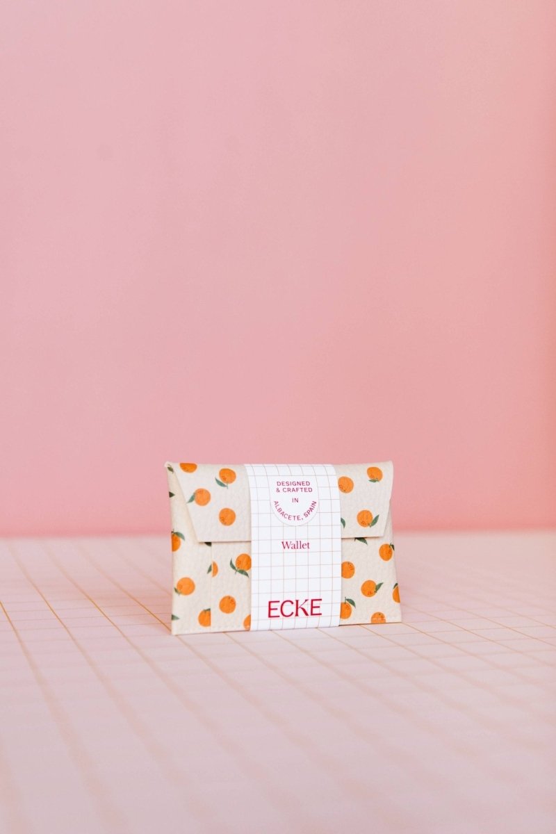 ECKE - NARANJAS Mini Geldbeutel | Klick | Orangen Sandweiß - ROSA ECK - Nude, Orangen, Weiß