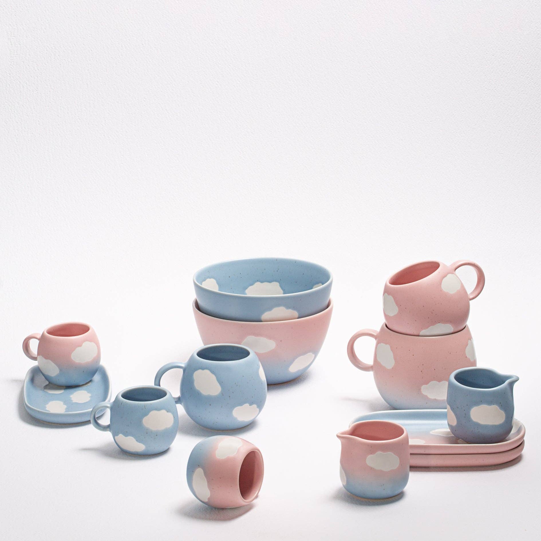 Egg Back Home - CLOUD SUNSET Espresso - Kaffeetasse (90 ml) - ROSA ECK - Blau, Rosa, Wolke