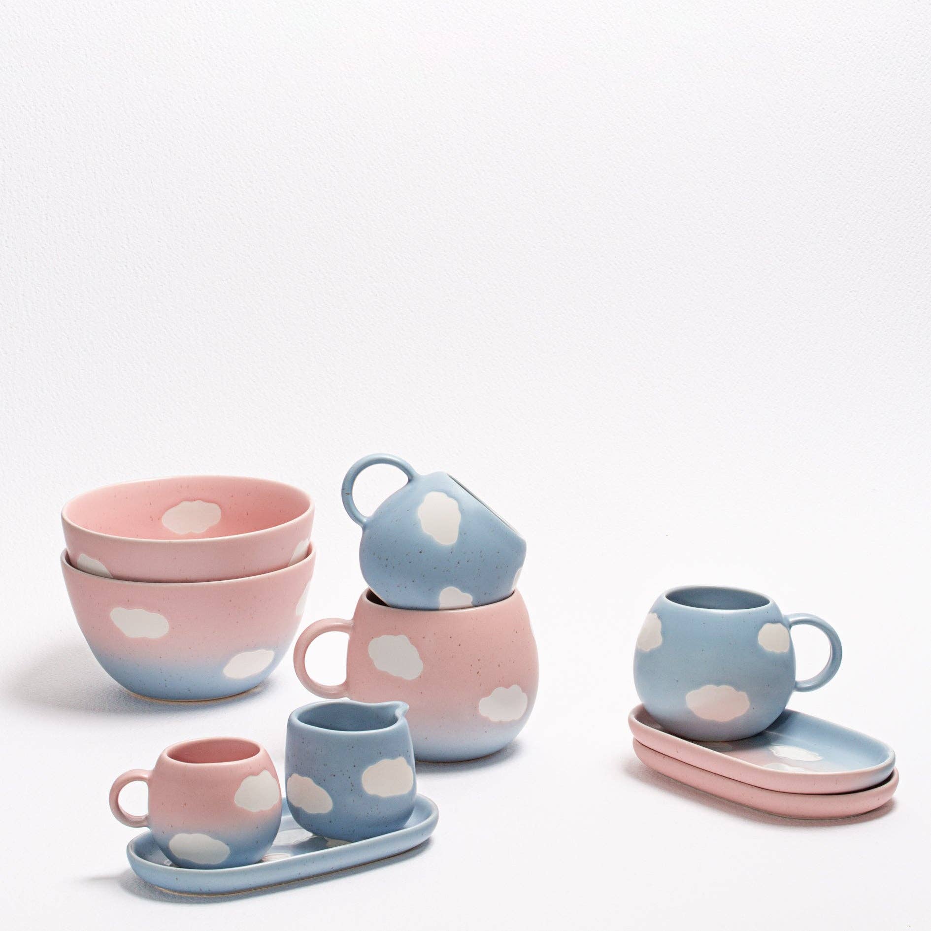 Egg Back Home - CLOUD SUNSET Espresso - Kaffeetasse (90 ml) - ROSA ECK - Blau, Rosa, Wolke