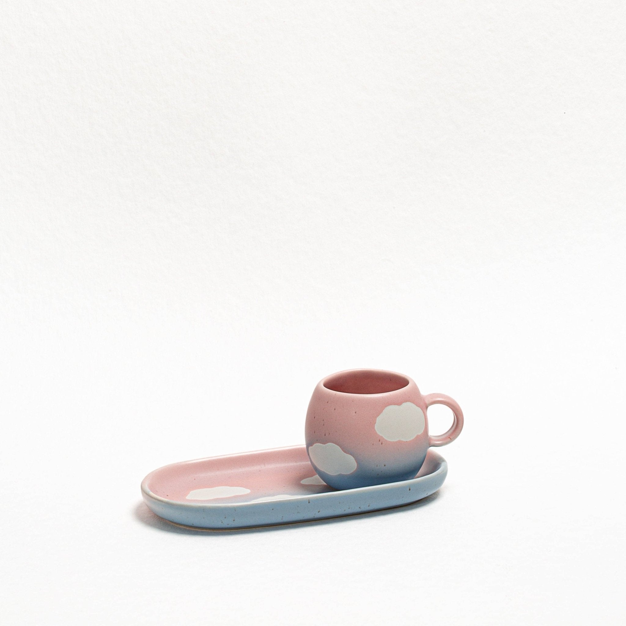 Egg Back Home - CLOUD SUNSET Espresso - Kaffeetasse (90 ml) - ROSA ECK - Blau, Rosa, Wolke