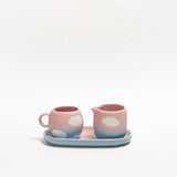 Egg Back Home - CLOUD SUNSET Espresso - Kaffeetasse (90 ml) - ROSA ECK - Blau, Rosa, Wolke