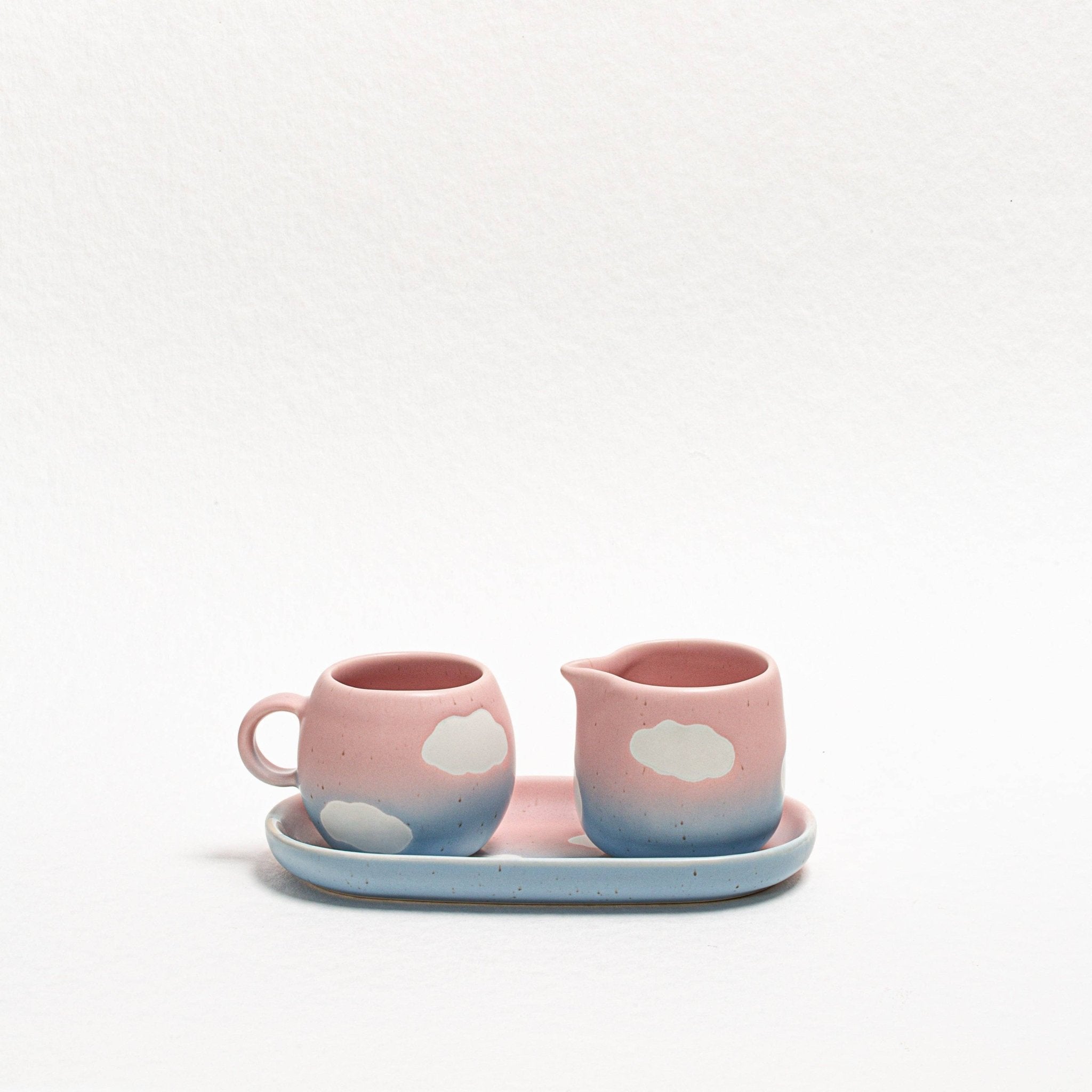 Egg Back Home - CLOUD SUNSET Espresso - Kaffeetasse (90 ml) - ROSA ECK - Blau, Rosa, Wolke