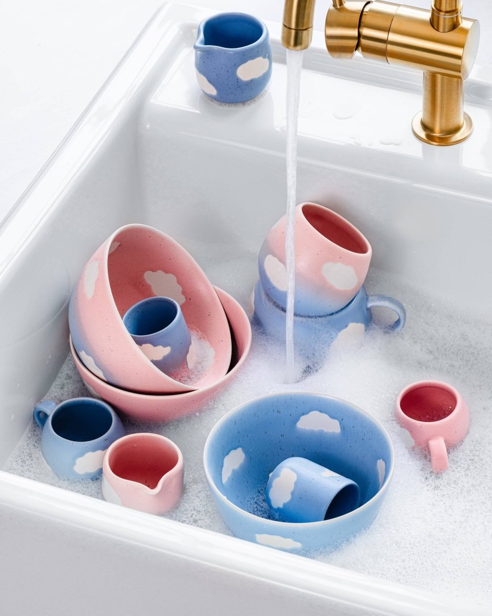 Egg Back Home - CLOUD SUNSET Espressotasse Rosa Blau - ROSA ECK - Blau, Rosa,