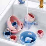 Egg Back Home - CLOUD SUNSET Espressotasse Rosa Blau - ROSA ECK - Blau, Rosa,