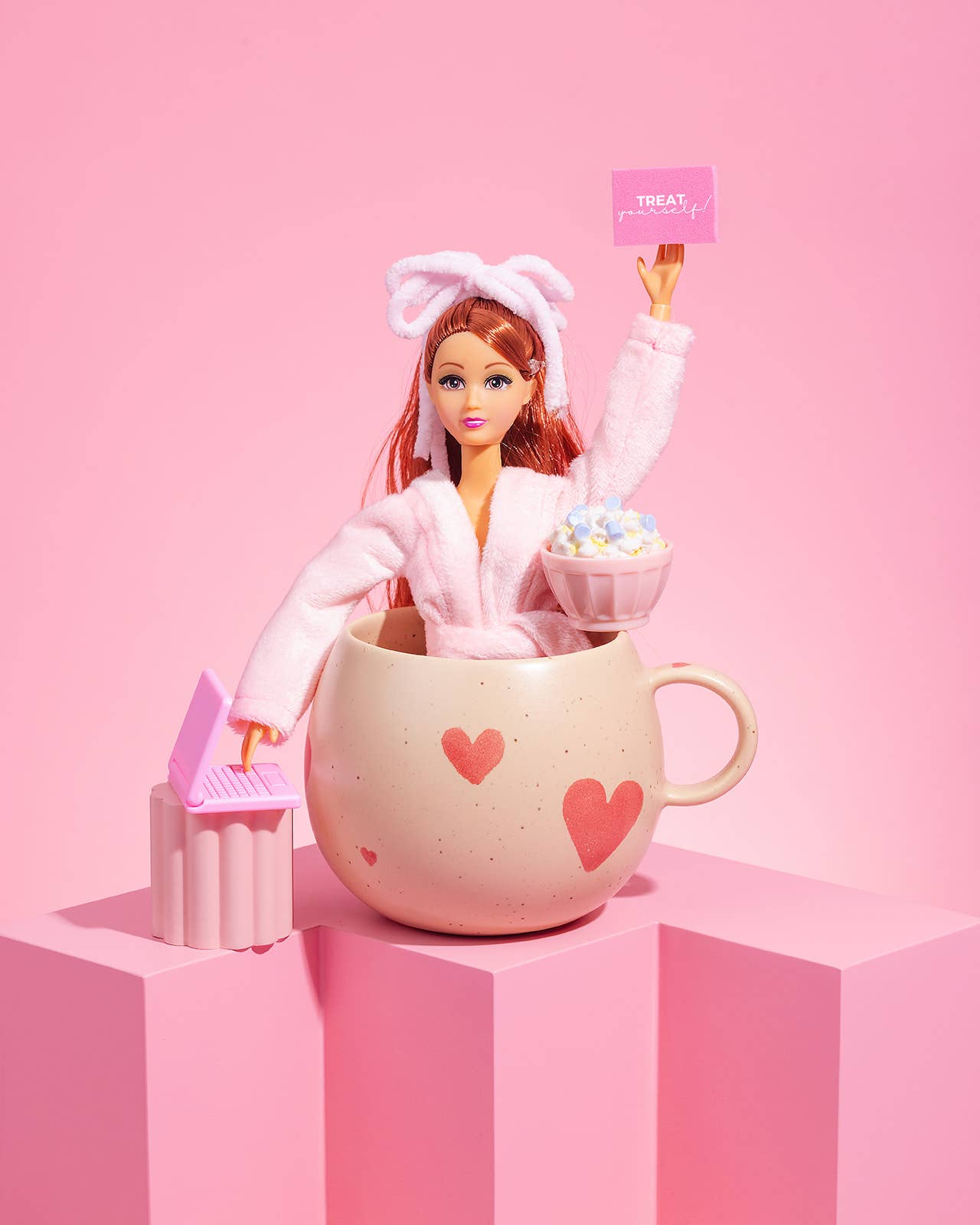 Egg Back Home - COZY HEARTS Große Tasse (500 ml) (Limited Edition) - ROSA ECK - Ball, ,