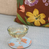 Elly Vvaller - Mini - Serviertabletts (4er - Set) | Flora - ROSA ECK - Blau, ,