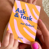 finimi - ASK & TASK Kartenset zur Geburt - Fragespiel - ROSA ECK Concept Store