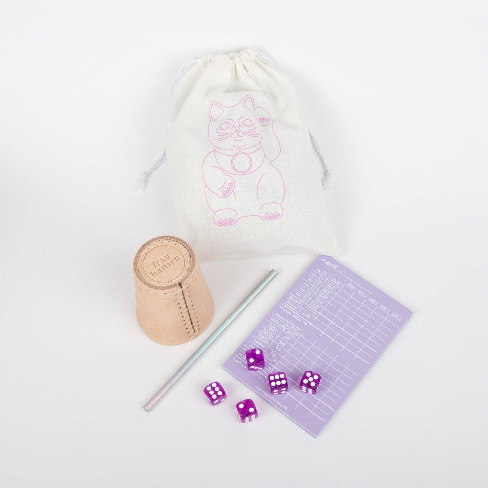 Frau Hansen - Würfelspiel mit Spielblock • Lila - Spiel - ROSA ECK