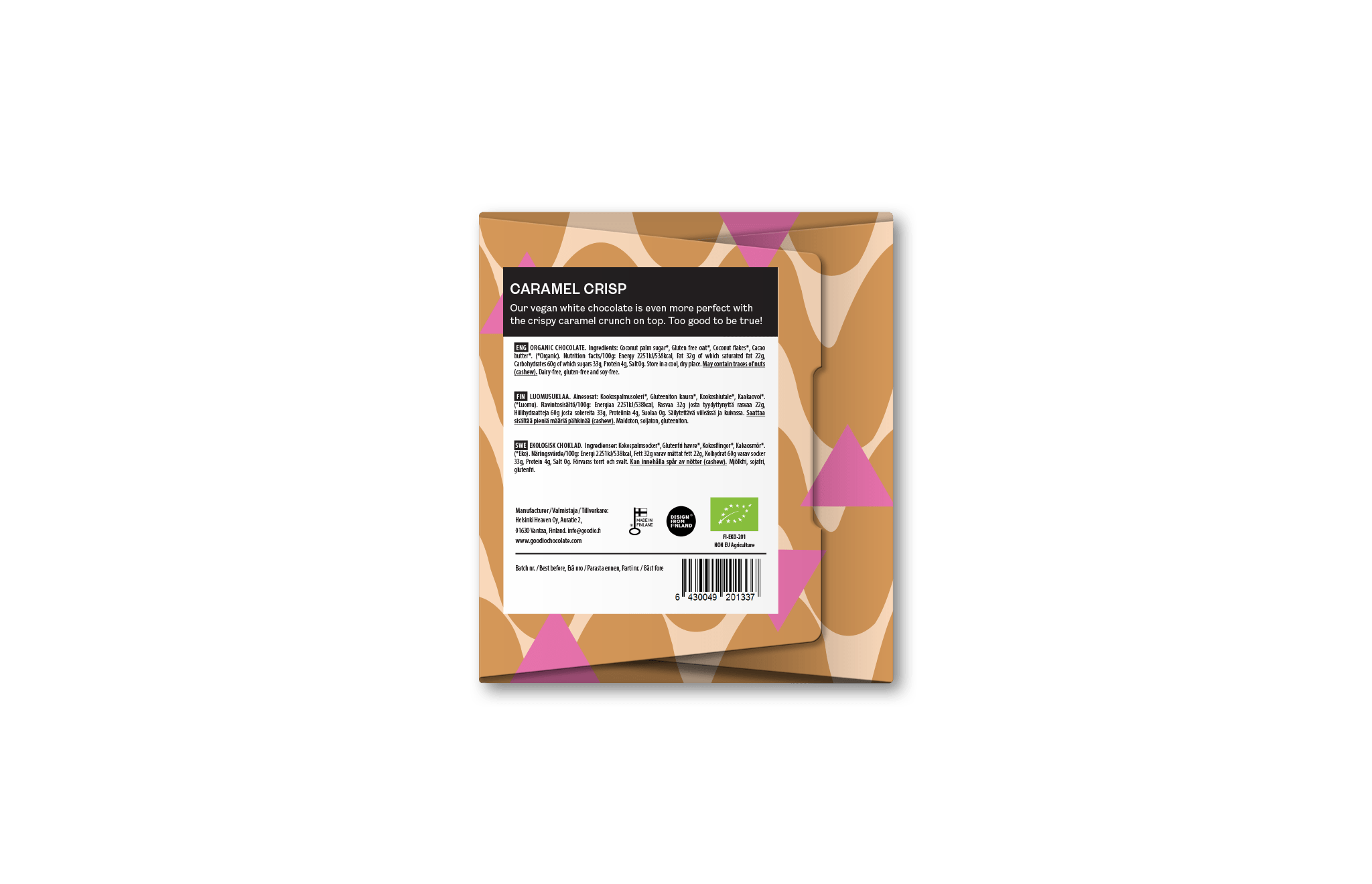 Goodio Chocolate - CARAMEL CRISP Weiße Bio - Schokolade - ROSA ECK - , ,