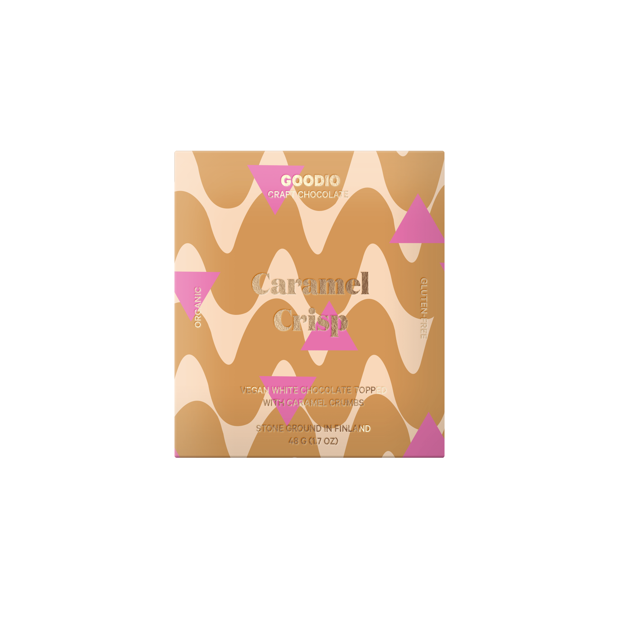 Goodio Chocolate - CARAMEL CRISP Weiße Bio - Schokolade - ROSA ECK - , ,