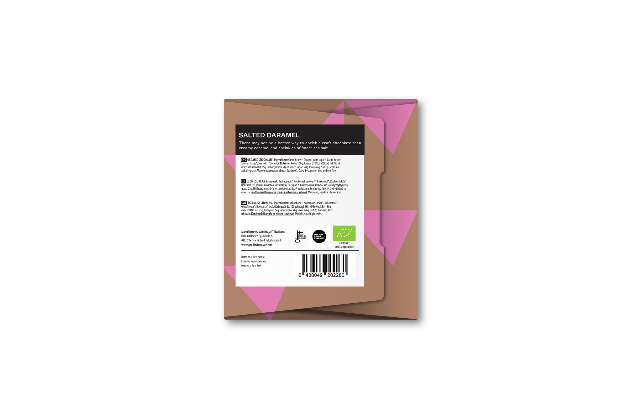 Goodio Chocolate - SALTED CARAMEL Bio - Schokolade (49 %) - ROSA ECK - , ,