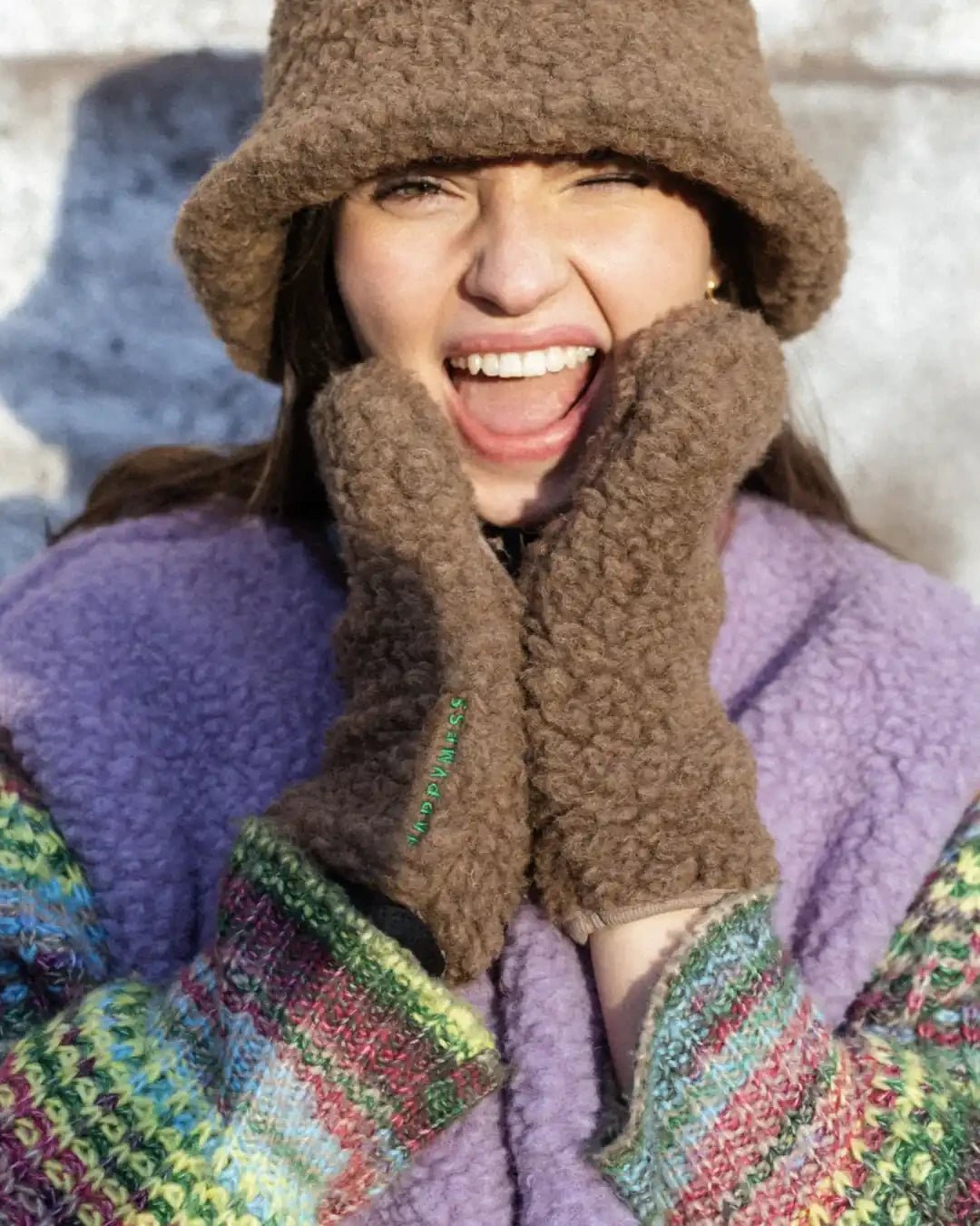 Happymess - Merino Fäustlinge • Teddy Brown - Handschuhe - ROSA ECK