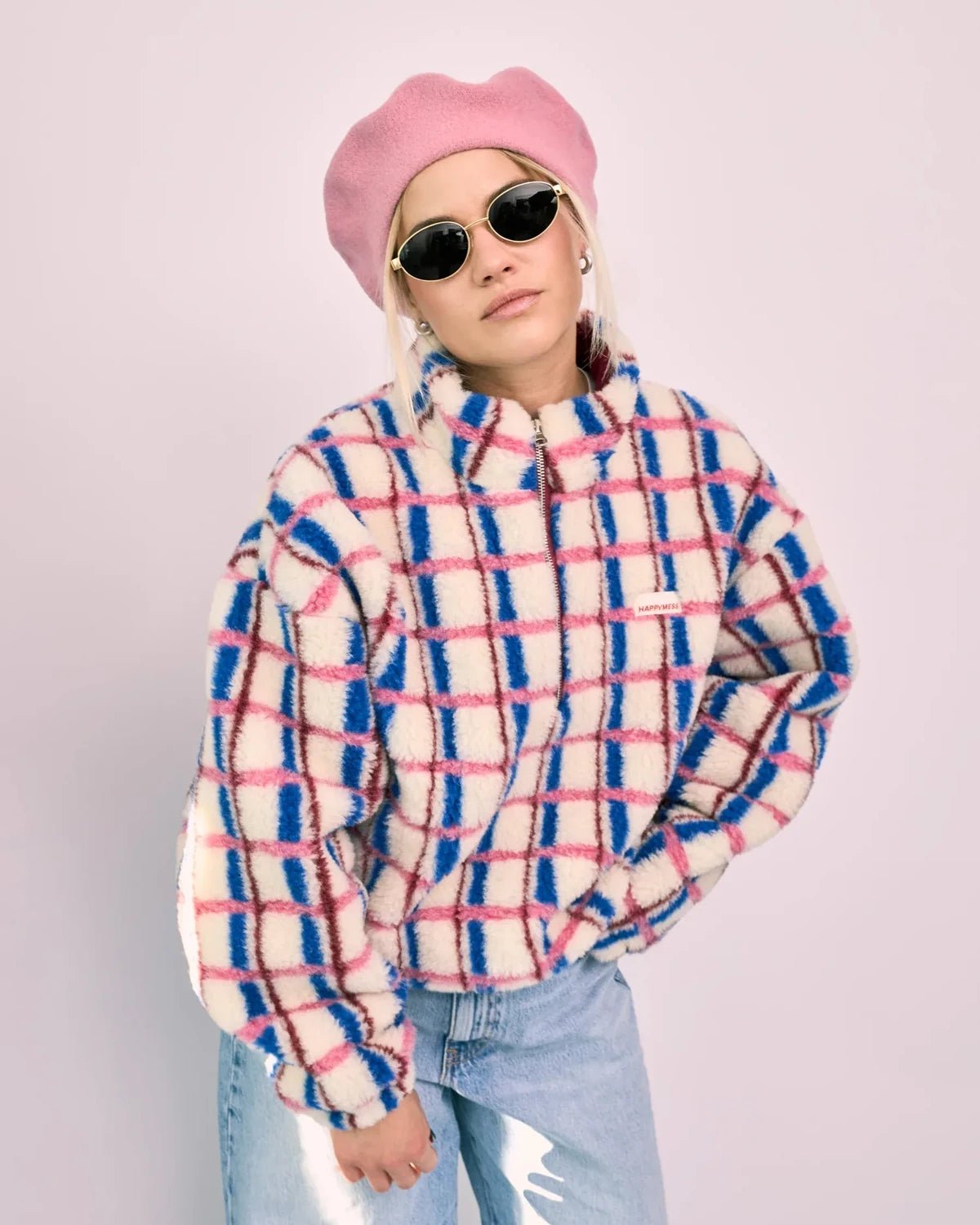 Happymess - Wolljacke mit Kängurutasche - Jacke - ROSA ECK
